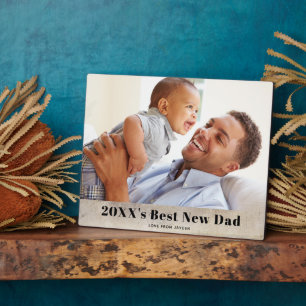 Rustikale Beste Neuer Vater Einzelbild Fotoplatte
