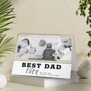 Rustikale Beste Vater Vatertag 3 FotoCollage Card Karte