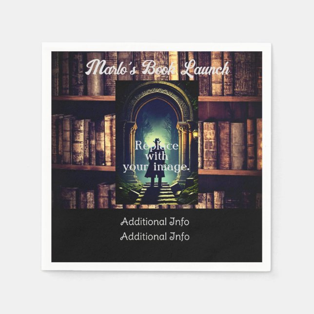 Rustikale Bibliotheken Hintergrund Serviette (Vorderseite)