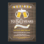 Rustikale Bierüberraschung 50. Geburtstagseinladun Einladung<br><div class="desc">50. Geburtstag Einladungs-Card mit rustikalem Holzhintergrund.
Für weitere Anpassungen klicken Sie bitte auf die Schaltfläche "Anpassen" und verwenden Sie unser Designwerkzeug,  um diese Vorlage zu ändern.</div>