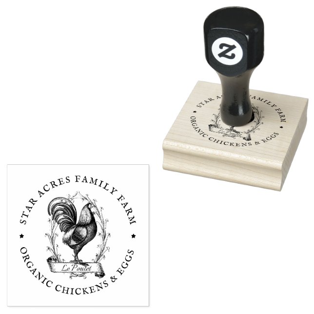 Rustikale Bio Hühnereier Bauernhof Holzkunst Brief Gummistempel (Stempel)