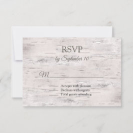 Rustikale Birch Bark Wedding RSVP Karte
