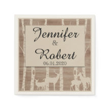 Rustikale Birken Bäume Hirsch Wedding Napkin
