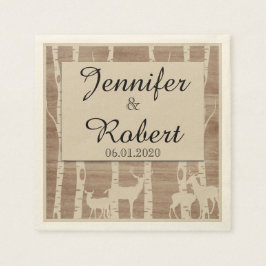 Rustikale Birken Bäume Hirsch Wedding Napkin Serviette