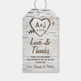 Rustikale Birkenbaum Bark Wedding Danke Tags Geschenkanhänger