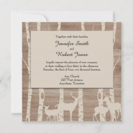 Rustikale Birkenbäume und Einladung zur Hochzeit v