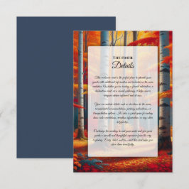 Rustikale BirkenbaumHochzeit im Herbst Begleitkarte