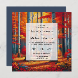 Rustikale BirkenbaumHochzeit im Herbst Einladung