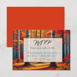 Rustikale BirkenbaumHochzeit im Herbst RSVP Karte