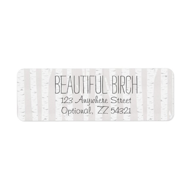 Rustikale Birkenholzbaume Trunks Rücksendeadresse (Vorne)