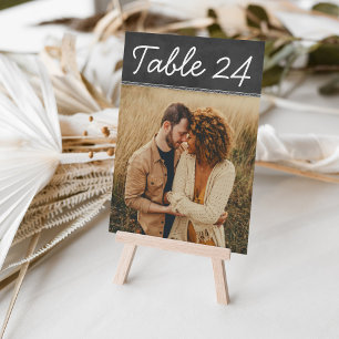 Rustikale Black Chalkboard Hochzeit Foto Tischnumm Einladung