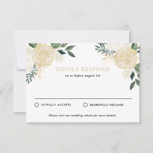 Rustikale, blasse Peonies Wedding RSVP (Vorderseite)
