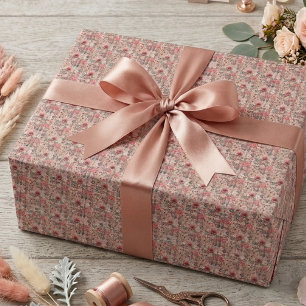 Rustikale blassrosa florale roségoldene Sweet Sixt Geschenkpapier