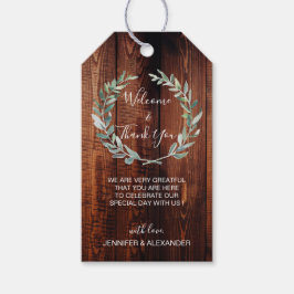 Rustikale Blätter aus Holz Hochzeit Begrüßung Geschenkanhänger