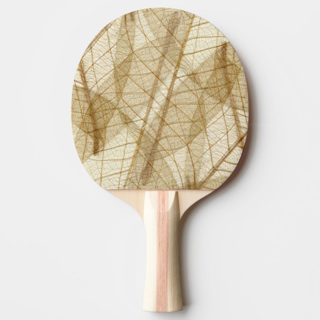 Rustikale Blätter in Beige Lace Tischtennis Schläger (Vorderseite)
