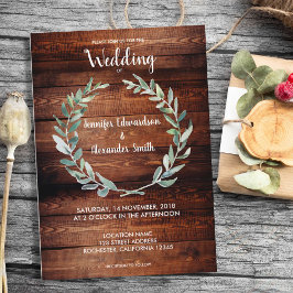 Rustikale Blätter mit Aquarellfarbe Einladung