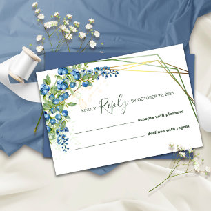 Rustikale Blaubeer-RSVP-Hochzeitskarte RSVP Karte