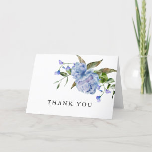 Rustikale blaue Blumen-Dankeskarten für Brautparty Dankeskarte