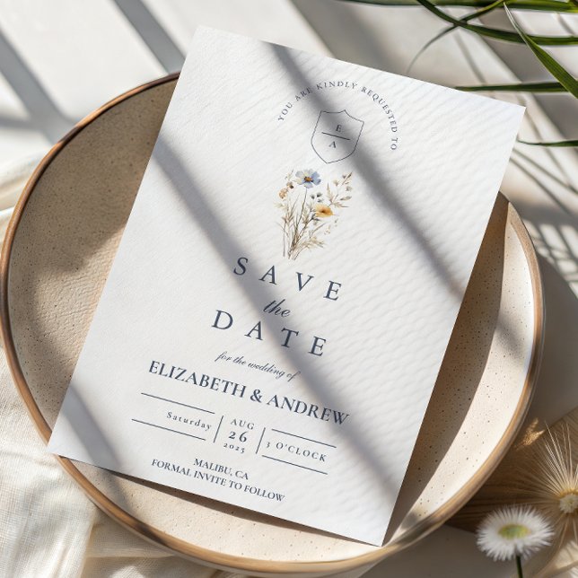 Rustikale Blaue Blumen Hochzeit im Garten Save The Date (Von Creator hochgeladen)