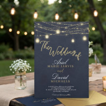 Rustikale blaue Lichterketten romantische Hochzeit