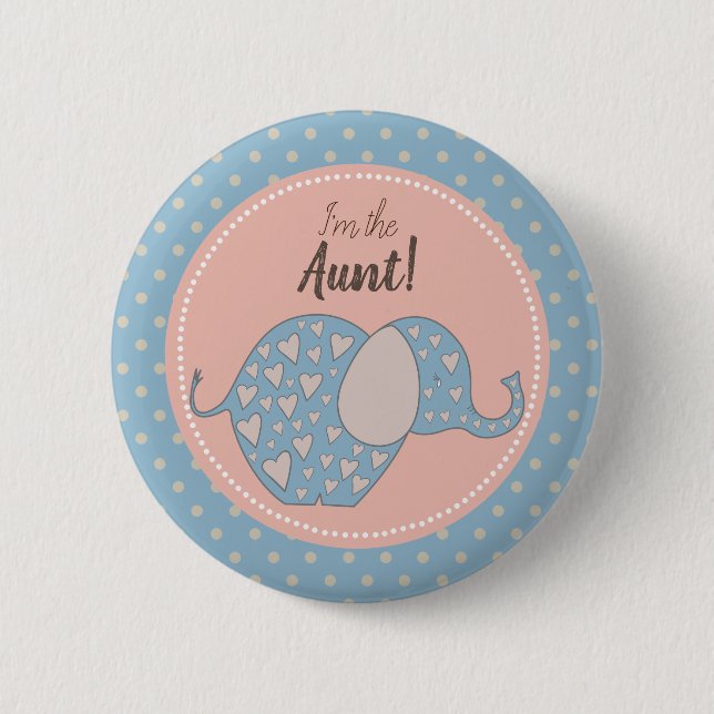 Rustikale blaue neutrale Babyparty bin ich die Button (Vorderseite)