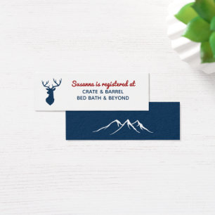 Rustikale Blaue Rotwild-Berg-Hochzeitsregisterkart