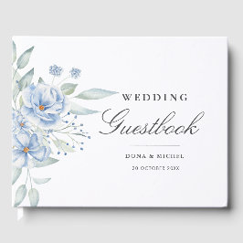 Rustikale Blauer Winterblumenhochzeit Gästebuch