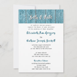 Rustikale Blue Shiplap Traditionelle Hochzeitseinl Einladung