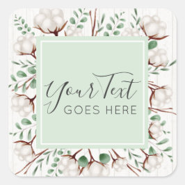 Rustikale Blume aus Südwolle auf Weißholz Quadratischer Aufkleber