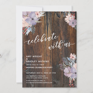 Rustikale Blume Boho Celebrate mit uns Einladung