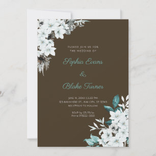 Rustikale Blume Boho Wood Brown Wedding Einladung