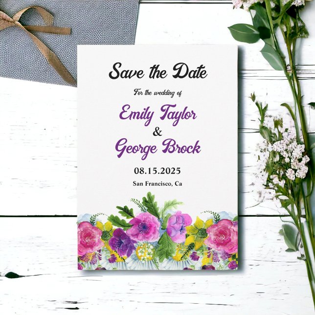 Rustikale Blume Botanische Blumenhochzeit Save The Date (Von Creator hochgeladen)