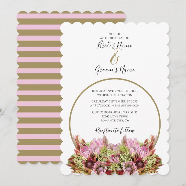 Rustikale Blume Bouquet Hochzeitseinladungen Einladung (Vorne/Hinten)