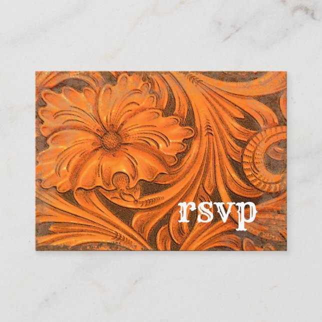 Rustikale Blume Country Western Hochzeit RSVP-Kart Begleitkarte (Vorderseite)