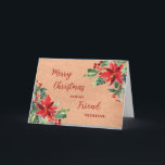 Rustikale Blume Friend Frohe Weihnachten Karte<br><div class="desc">Frohe Weihnachten für Freundin-Karte in rustikalen Vintagen Papiermuster und Aquarellfarben Blume und Blattwerk.</div>