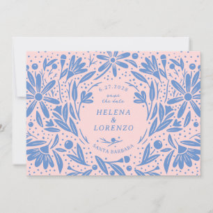 Rustikale Blume Periwinkle Pink Save The Date
