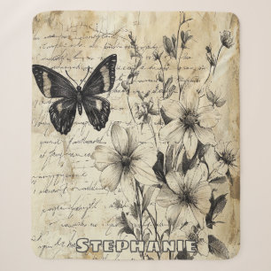 Rustikale Blume und Schmetterlinge - Altpapier (1) Sherpadecke