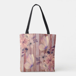 Rustikale Blume und Schmetterlinge Tasche
