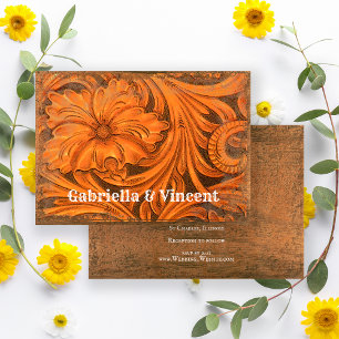 Rustikale Blume Western Hochzeit Einladung