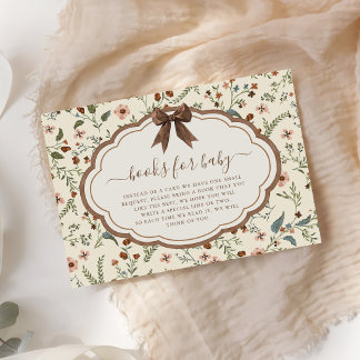 Rustikale Blumen-Baby-Shower-Bücher für Baby Begleitkarte