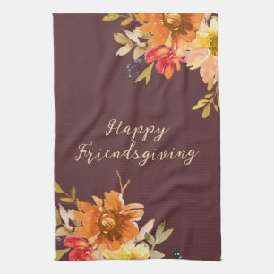 Rustikale Blumen-Friendsgiving  Geschirrtuch