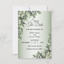 Rustikale Blumen Grüne Eukalyptusblätter Save The Date