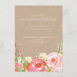 RUSTIKALE BLUMEN-Hotelkarte KRAFTPAPIERS Begleitkarte