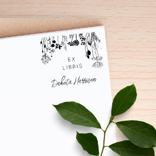 Rustikale Blumen Moderne Schriftart Benutzerdefini Gummistempel