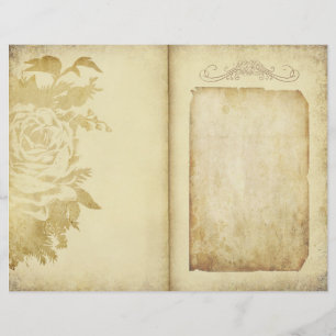 Rustikale Blumen Vintage-Pergament-Journalseite