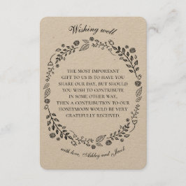 Rustikale Blumen wünschen sich gut. Hochzeit auf d Begleitkarte