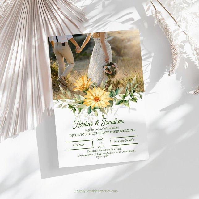 Rustikale Blumenblumen Einladung zur Hochzeit (Von Creator hochgeladen)