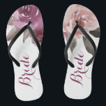 Rustikale Blumenbraut Hochzeit im Herbst Flip Flops<br><div class="desc">Romantische,  handgezeichnet Aquarell lila,  pfirsichfarben und bordeauxfarbene Rose Blumendesign und rot rosa Vintage Spitze. Chic und elegant,  großartig gedreht Flop für Braut in Vintage Hochzeit,  rustikale Hochzeit oder Landhochzeit im Herbst. Sehen Sie sich alle passenden Stücke in der Sammlung unten an.</div>
