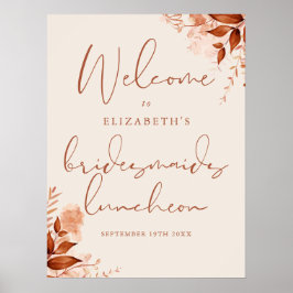 Rustikale Blumenbridmaier Luncheon Begrüßungszeich Poster