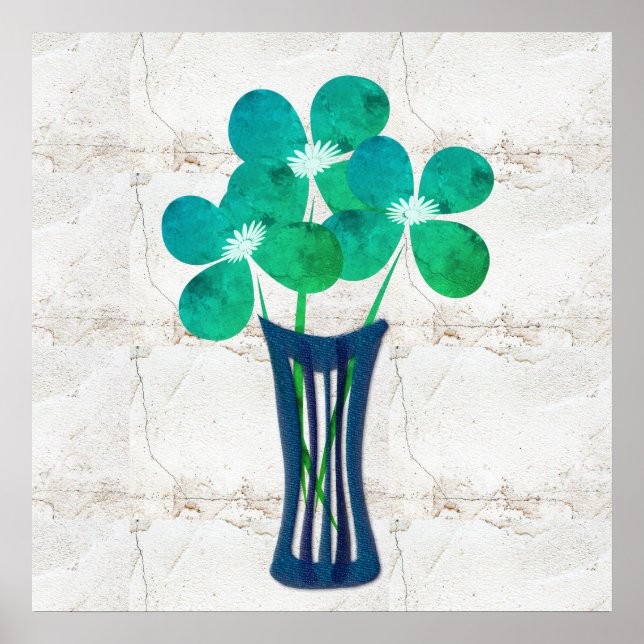 Rustikale BlumenCollage Poster (Vorne)